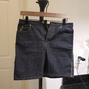 Burberry London Blue Label Pleated Denim Mini Skirt  Size 38